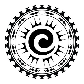 Polynesian maori circle tattoo tribal. Samoan tribal maori circle vector. tribal tattoo design pattern polynesian mandala vector