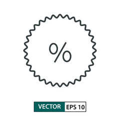 Discount icon vector. Line style. Isolated on white. Vector Illustration EPS 10