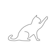 Cat One line drawing on white