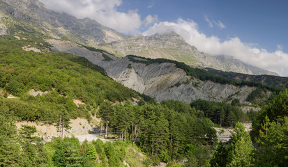 View on mountains near the village