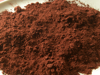 cacao  en polvo, vista cenital. cocoa powder, overhead view.