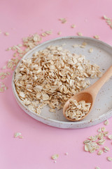 Rolled oats on a plate
