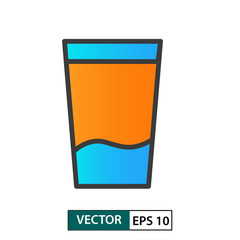 Glass cup icon vector. Colour style. Isolated on white. Vector Illustration EPS 10