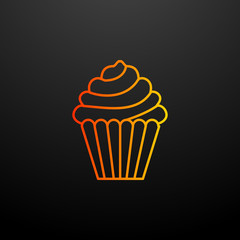 Cup cake nolan icon. Elements of fast food set. Simple icon for websites, web design, mobile app, info graphics