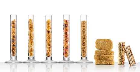 cereales en tubos. cereals in tubes,