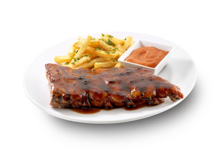 grilled beef steak with sauce