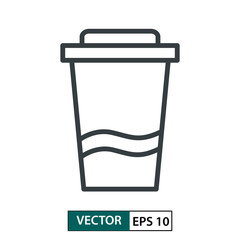 Cup flat icon vector. Line style. Isolated on white. Vector Illustration EPS 10