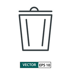 Trash flat icon vector. Line style. Isolated on white. Vector Illustration EPS 10