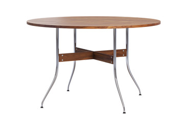 Mid century round dinning table. 3d render