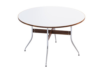 Mid century round dinning table. 3d render