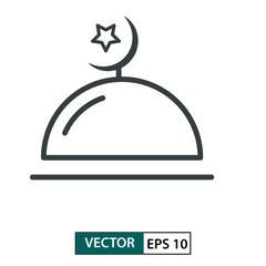 Mosque flat icon vector. Line style. Isolated on white. Vector Illustration EPS 10