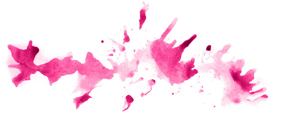 Abstract watercolor background hand-drawn on paper. Volumetric smoke elements. Pink color. For design, web, card, text, decoration, surfaces.