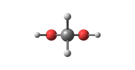 Methylene glycol molecular structure isolated on white