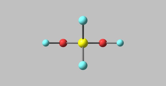 Methylene glycol molecular structure isolated on grey