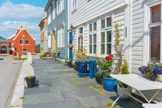 Historische Hausfassaden in Bergen, Norwegen