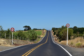 The highway in Dunedin, New Zealand