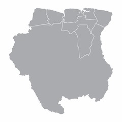 Suriname regions map