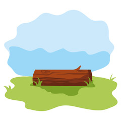 wooden trunk medaow nature landscape