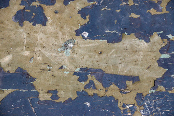 Blue grunge paint chip peel weathered vintage grunge background texture