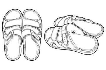 Hand drawn art line sandals