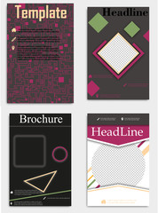 Vector flyer template design. For business brochure, leaflet or magazine cover.