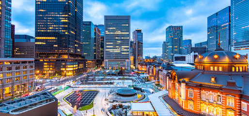  Cityscape of the modern Tokyo city at the old Tokyo station Japan © Photo Gallery
