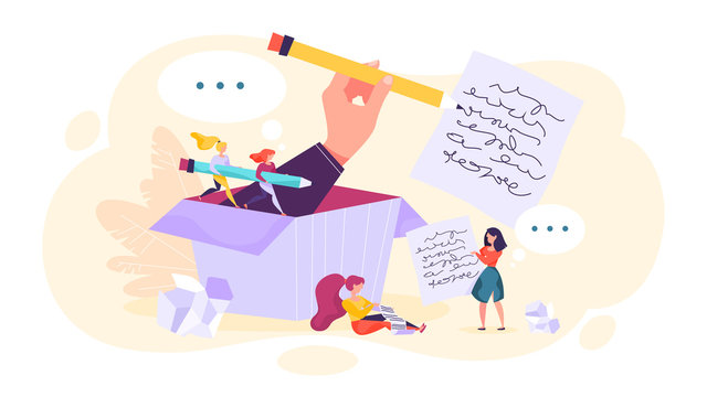 Copywriter concept. Idea of writing texts, creativity