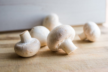 mushrooms on a chopping board
