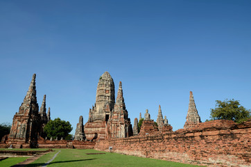 histrosiche Tempel und Buddha Statuen in Ayutthaya, Thailand