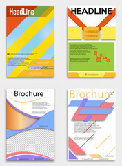 Set of business multipurpose annual report brochure flyer design template vector, publication poster magazine, layout in A4 and A5 size.