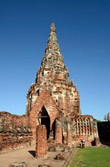 histrosiche Tempel und Buddha Statuen in Ayutthaya, Thailand