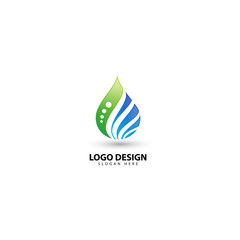 Natural Drop Water Logo Template Illustration Design