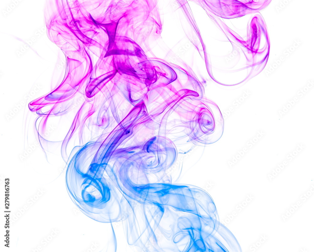 Sticker colored smoke on white background