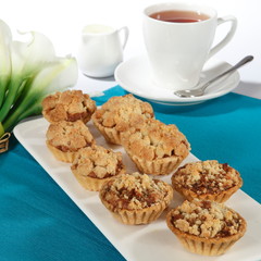 mini apple crumble-A crumble is a dish that can be made in a sweet or savoury version, although the sweet version is much more common. 