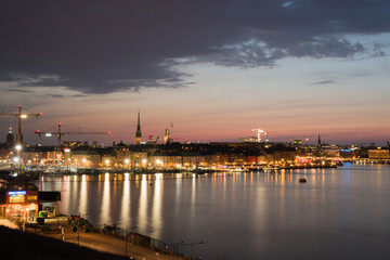 Fototapeta na wymiar Long exposure shot of Stockholm city