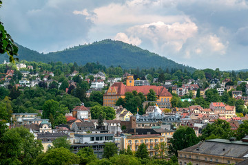Fototapeta na wymiar Panoramic view of Baden-Baden, Germany city and the hills