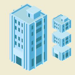 Vector illustration of isometric simple building