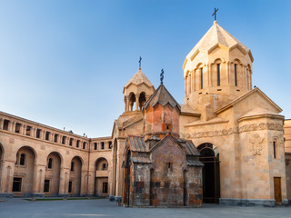 Fototapeta na wymiar Two churches in the center of Yerevan, Armenia - Katoghike and Saint Anna. According to the scripts carved on one of the walls of Katoghike Church, the surviving structure dates back to 1264.