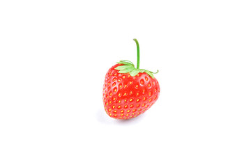 Strawberry isolated on white background. Fresh strawberries closeup