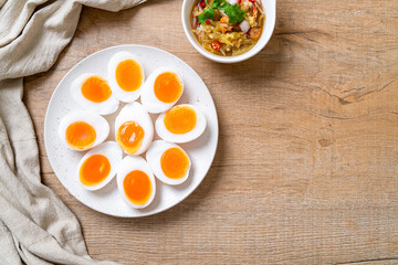 Soft Boiled Eggs Spicy Salad