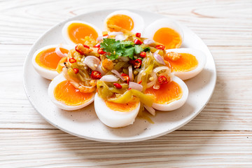 Soft Boiled Eggs Spicy Salad