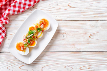 Soft Boiled Eggs Spicy Salad