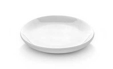white plate on white background.