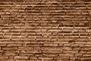 Grunge and dirty brown bricks wall as the abstract textured and background