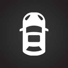 Car top view icon on background for graphic and web design. Simple illustration. Internet concept symbol for website button or mobile app.