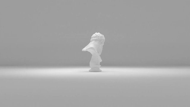 Rotating CGI White Hercules Statue