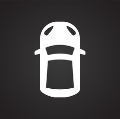 Car top view icon on background for graphic and web design. Simple illustration. Internet concept symbol for website button or mobile app.