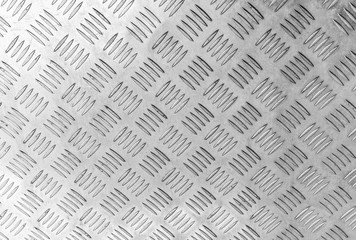 Corrugated silver pattern of non-slip ribbed metal or steel diamond plate rugged industrial floor textured background