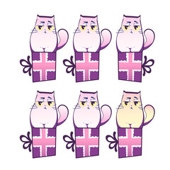 Grumpy cat, simple outlined style