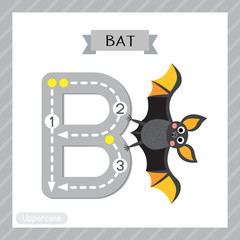 Letter B uppercase tracing. Bat